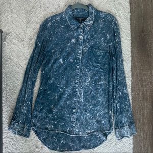 Urban Outfitters By Corpus Acid Wash Chambray Top
